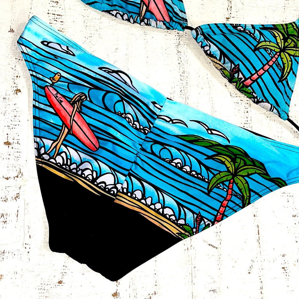 🌊🌴 Heather Brown Surf Siren Cheeky Bikini Bottoms